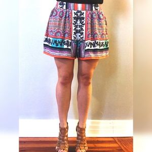 Colorful Patterned Flowy Swing Shorts